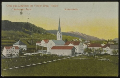 Gruß aus Lingenau im Vorder Breg. Walde : Rothenberg 990 m : Hochgratkette