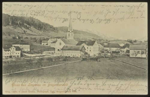 Gruss aus Lingenau im Bregenzerwald : [Correspondenz-Karte ...]