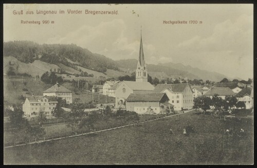 Gruß aus Lingenau im Vorder Bregenzerwald : Rothenberg 990 m : Hochgratkette 1700 m