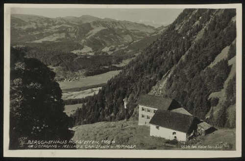 Berggasthaus Hofstetten, 1160 m am Übergang v. Mellau z. Canisfluh u. Mittagsp.