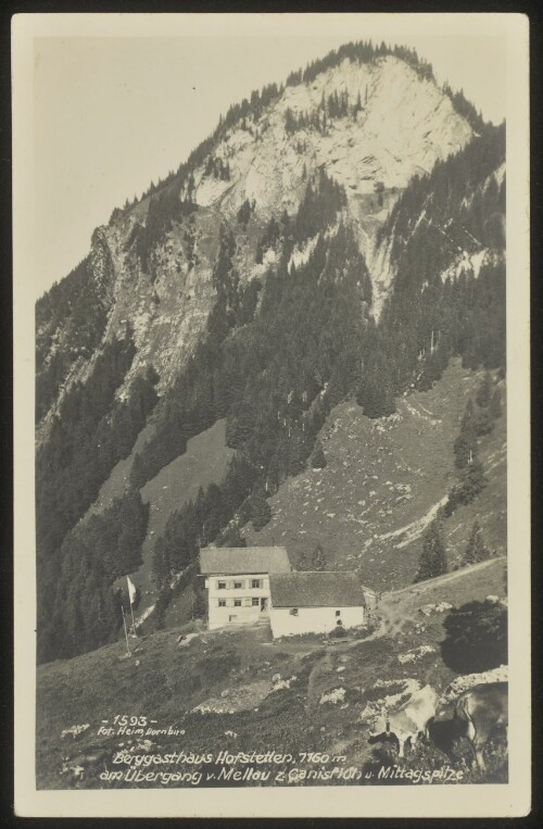 Berggasthaus Hofstetten, 1160 m am Übergang v. Mellau z. Canisfluh u. Mittagspitze