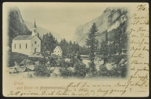 Gruss aus Reute im Bregenzerwald : [Correspondenz-Karte ...]