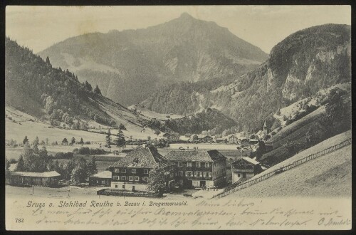 [Reuthe] Gruss v. Stahlbad Reuthe b. Bezau i. Bregenzerwald : [Correspondenzkarte - Postkarte ...]