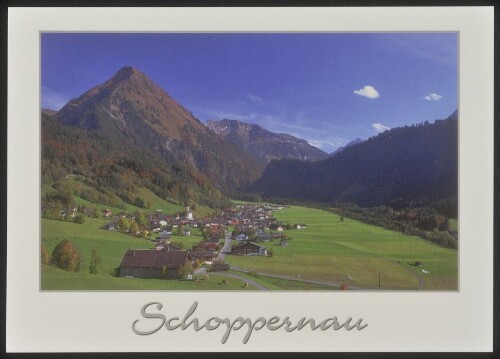 Schoppernau : [Schoppernau im Bregenzerwald gegen Üntschenspitze, 2135 m, Vorarlberg, Österreich ...]