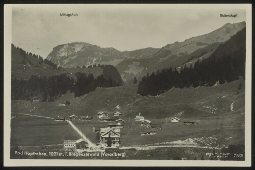 [Schoppernau] Bad Hopfreben, 1021 m, i. Bregenzerwald (Vorarlberg) : Mittagsfluh : Didamskopf