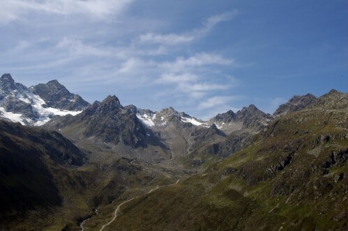 [Gaschurn - Großer Litzner, Großes Seehorn, Litzner Gletscher, Kleinlitzner, Kromergletscher, Schweizer Gletscher, Kromerbach]