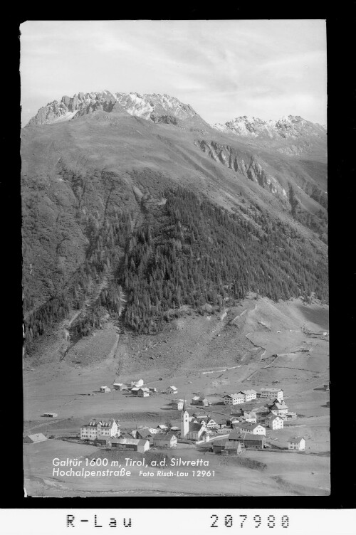Galtür 1600 m in Tirol an der Silvretta Hochalpenstrasse : [Galtür mit Predigberg]