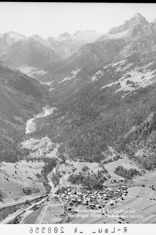 Vorderhornbach im Lechtal mit Hochvogel / Tirol : [Vorderhornbach im Lechtal gegen Kleiner und Grosser Wilder und Hochvogel]