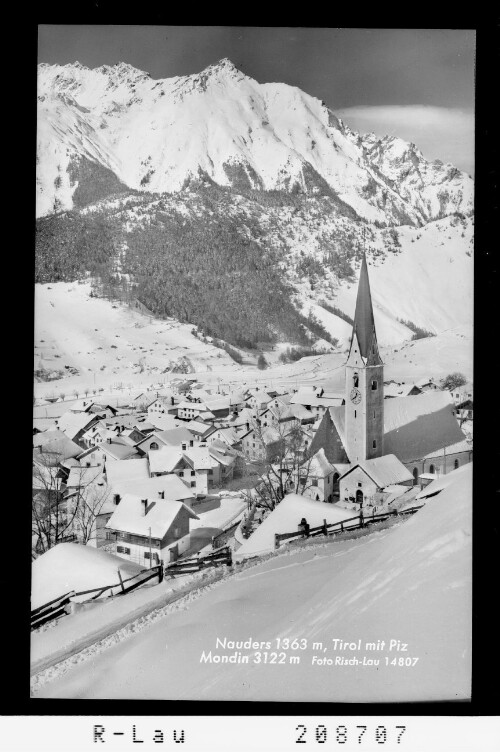 Nauders 1365 m, Tirol mit Piz Mondin 3122 m : [Nauders mit Piz Mundin und Piz Alpetta]