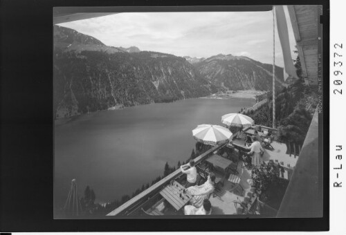 Haller am Haldensee Tannheimertal Tirol Gasthof Adlerhorst : [Blick vom Berggasthof Adlerhorst ob Haller am Haldensee gegen Litnisschrofen - Sulzspitze und Vogelhorn]