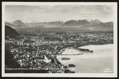 Bregenz am Bodensee mit Blick auf Säntis und Altmann (Vorarlberg)