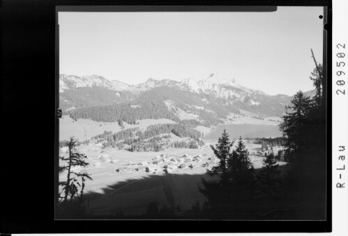 [Haldensee am Haldensee gegen Gimpel / Rote Flüh und Kellenspitze / Tirol]