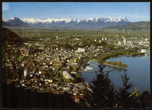 [Bregenz] : [Festspielstadt Bregenz am Bodensee mit Rheintal und den Schweizer Bergen Vorarlberg, Österreich ...]