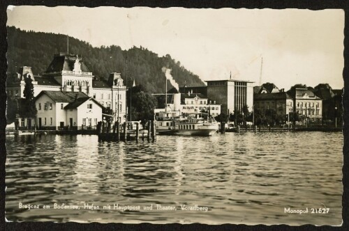 Bregenz am Bodensee, Hafen mit Hauptpost und Theater, Vorarlberg