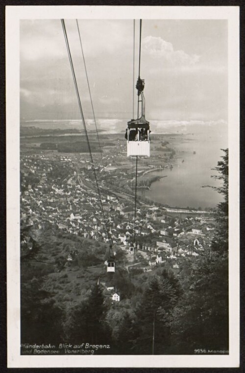 Pfänderbahn. Blick auf Bregenz und Bodensee. Vorarlberg