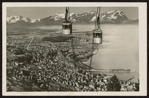 [Bregenz] : [Bregenz mit Pfänderbahn und Schweizer Berge ...]