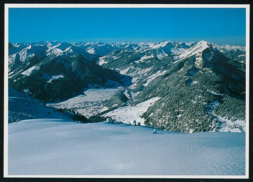 [Au] : [Panoramablick vom Diedamskopf über Au mit Kanisfluh (2044 m) im Bregenzerwald/Austria ...]