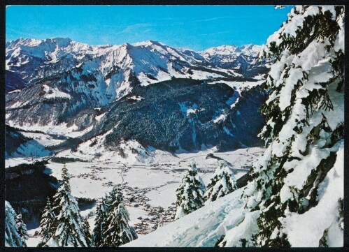 [Bezau] : [Blick von der Baumgartenhöhe auf Bezau i. Bregenzerwald und die Vorarlberger u. Schweizer Alpenwelt ...]