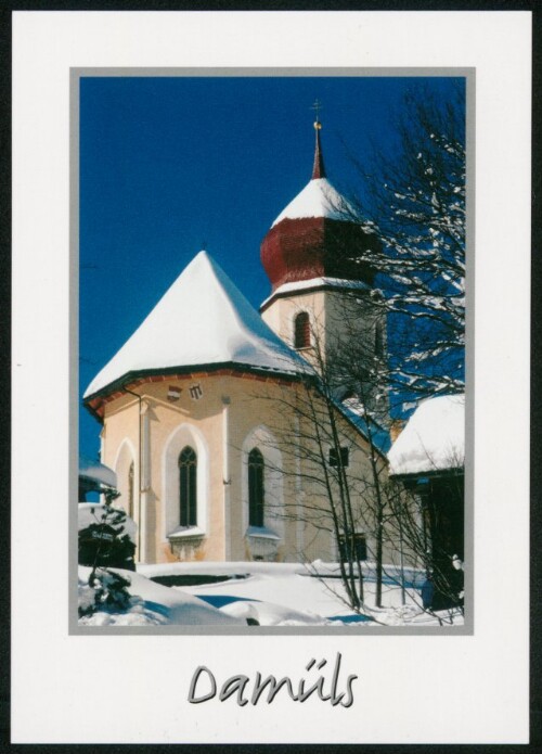 Damüls : [Pfarrkirche Damüls, 1431 m, Vorarlberg, Österreich spätgotische Pfarrkirche aus dem 15. Jh., St. Theodulstatue aus dem 15. Jh., Altäre und Weihnachtskrippe von Erasmus Kern aus dem 17. Jh. ...]