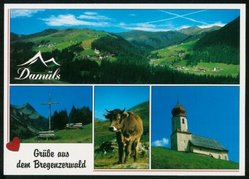 Damüls Herzliche Grüße aus dem Bregenzerwald : [Damüls, 1431 m im Bregenzerwald mit Damülser Horn Vorarlberg, Österreich ...]