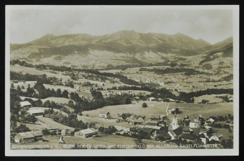 Schwarzenberg i. V. Blick in den Vord. Bregenzerwald mit Allgäuer Nagelfluhkette