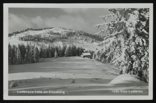 [Schwarzenberg] Lustenauerhütte am Klausberg