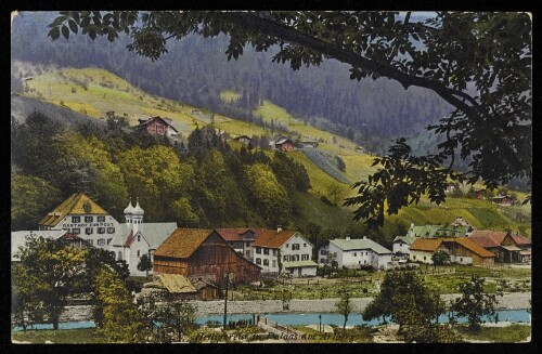 Heiligkreuz in Dalaas am Arlberg : [Dalaas am Arlberg 933 u. 836 m. Sommerfrische, Bahnstation, K. K. Post- u. Telegr.-Amt, Telefon, Arzt u. Apotheke. Zugang zum Christbergpaß 1486 m, zur Freiburgerhütte 1934 m, Ravensburgerhütte 1980 m, ...]