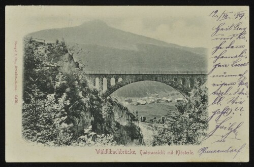 Wäldlibachbrücke, Hinteransicht mit Klösterle : [Postkarte ...]