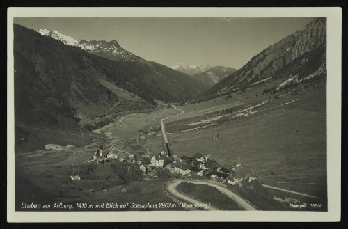 [Klösterle] Stuben am Arlberg, 1410 m mit Blick auf Scesaplana, 2967 m (Vorarlberg)