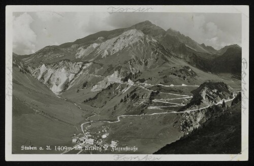 [Klösterle] Stuben a. A. 1409 m mit Arlberg u. Flexenstraße