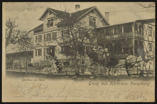 Gruss aus Hörbranz, Vorarlberg : Gasthaus zur Rose : [Correspondenz-Karte ...]
