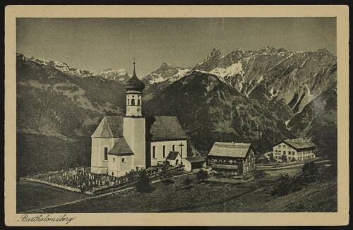 Bartholomäberg : [Bartholomäberg 1085 m bei Schruns (Montafon) Blick zur Zimbaspitze, & Scesaplana 2967 m ...]