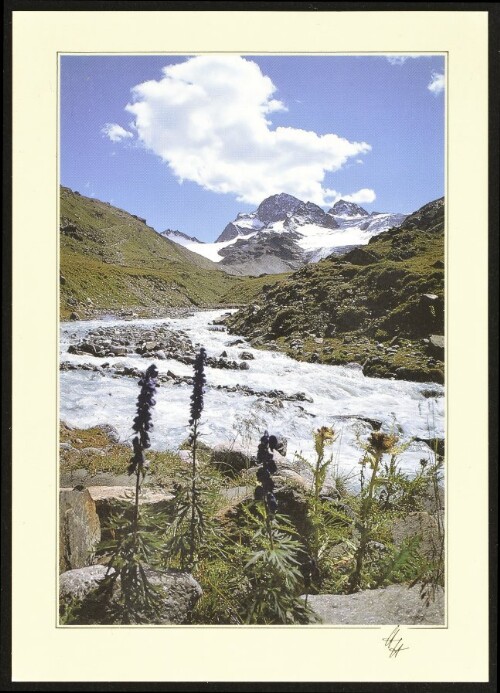 [Gaschurn] : [Piz Buin, 3312 m, mit Ill - Quellbach Silvretta, Österreich ...]