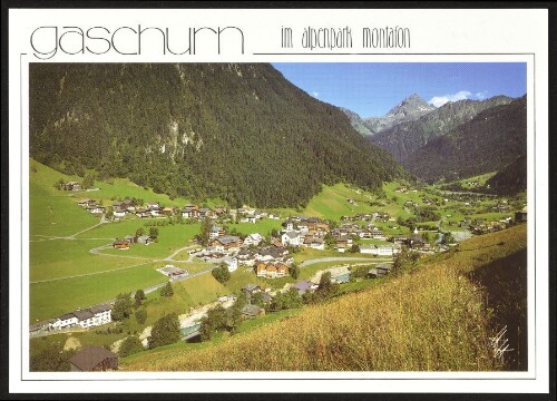 gaschurn im alpenpark montafon : [Gaschurn im Montafon, 980 m, gegen Vallüla, 2813 m Vorarlberg, Österreich ...]