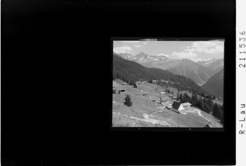 Kristberg 1479 m mit Silbertaler Lobspitze und Valschavieler Maderer 2769 m, Montafon Vorarlberg