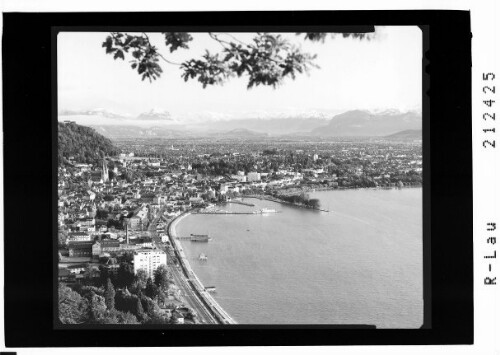 Bregenz am Bodensee gegen Rheintal und Schweizer Berge : [Bregenz am Bodensee gegen Rhätikon und Alpsteingruppe]