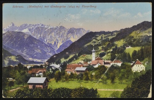 Schruns (Montafon) mit Zimbaspitze (2645 m) Vorarlberg