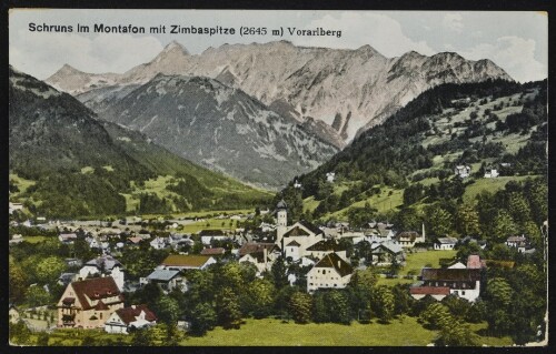 Schruns im Montafon mit Zimbaspitze (2645 m) Vorarlberg