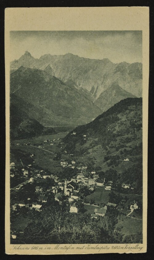 Schruns 686 m. im Montafon mit Zimbaspitze 2645 m. Vorarlberg