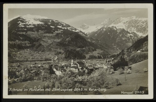 Schruns im Montafon mit Zimbaspitze 2645 m Vorarlberg