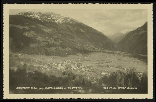 Schruns 690 m geg. Kapelljoch u. Silvretta : [Schruns 690 m geg. Kapelljoch u. Silvretta ...]