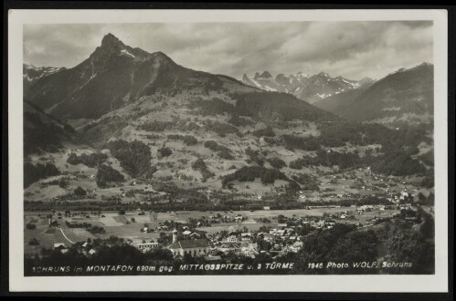 Schruns im Montafon 690 m geg. Mittagsspitze u. 3 Türme : [Schruns im Montafon 690 m geg. Mittagspitze u. 3 Türme ...]