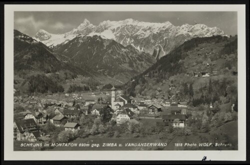 Schruns im Montafon 690 m geg. Zimba u. Vandanserwand : [Schruns im Montafon 690 m gegen Zimba u. Vandanserwand ...]