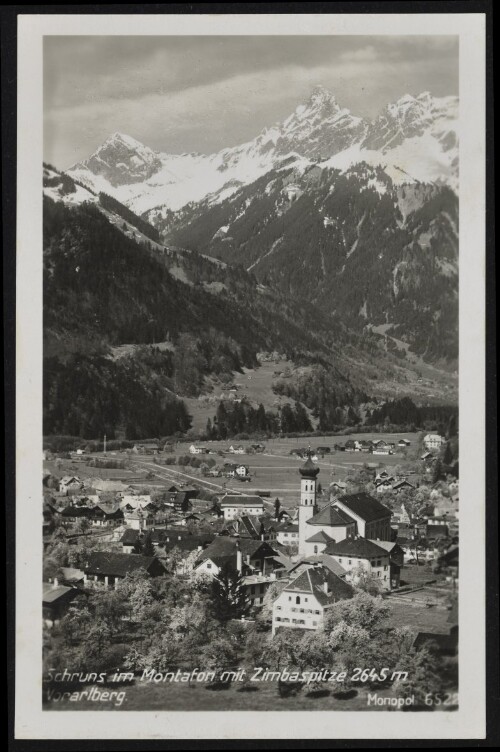 Schruns im Montafon mit Zimbaspitze 2645 m Vorarlberg