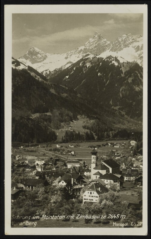 Schruns im Montafon mit Zimbaspitze 2645 m Vorarlberg