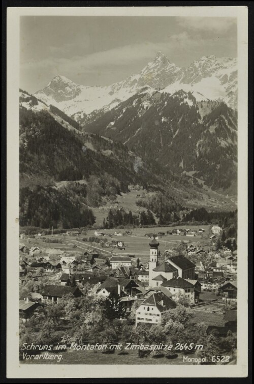 Schruns im Montafon mit Zimbaspitze 2645 m Vorarlberg