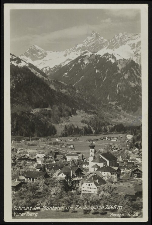 Schruns im Montafon mit Zimbaspitze 2645 m Vorarlberg