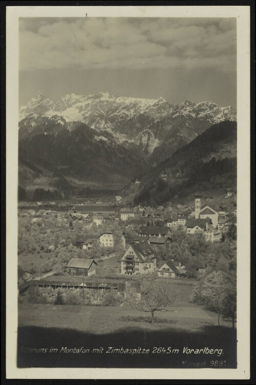 Schruns im Montafon mit Zimbaspitze 2645 m Vorarlberg