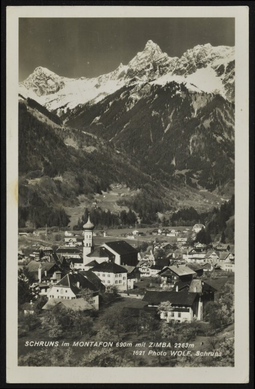 Schruns im Montafon 690 m mit Zimba 2263 m
