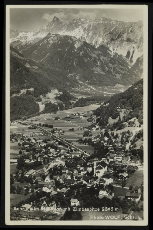 Schruns im Montafon mit Zimbaspitze 2645 m